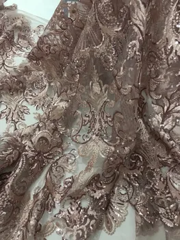 

french Net Lace Fabric Nigerian Sequins lace SH-71518 fabric Guipure Lace Fabric for bridal dress
