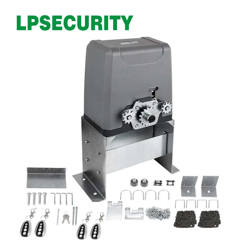 LPSECURITY Heavy Duty цепной привод Электрический для раздвижных дверей, ворот открывалка комплект для 1000 кг с дополнительные запчасти