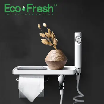 

Ecofresh Handheld Toilet bidet sprayer set Bidet faucet for Bathroom hand sprayer Nozzle Toilet Paper holder phone holder