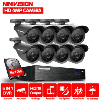 

NINIVISION Security Camera System 8ch CCTV System 8 x 4.0MP CCTV Camera Surveillance System Kit Camara Seguridad Home 2TB HDD
