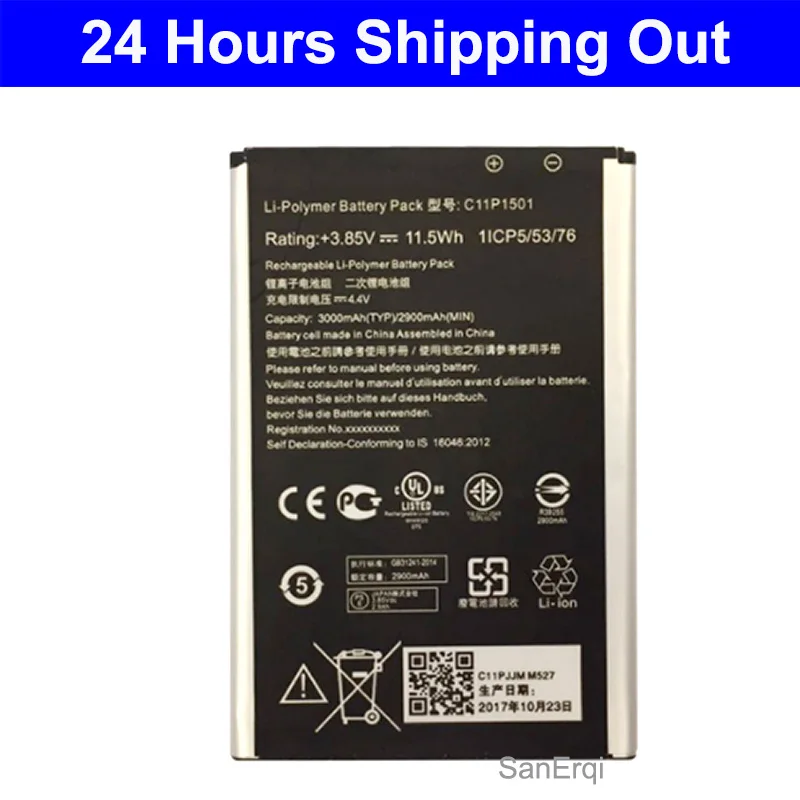 

C11P1501 Battery For Asus Zenfone 2 Laser 5.5 ZE601KL ZE550KL ZD551KL Selfie 3000mAh Mobile Phone Battery / 11.5Wh