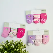 3 пара/лот новорожденных детские махровые носки для мальчиков и девочек 0-6 месяцев теплый хлопок эластичный хлопок Весна/Осень/Зима/младенец для носки для младенцев