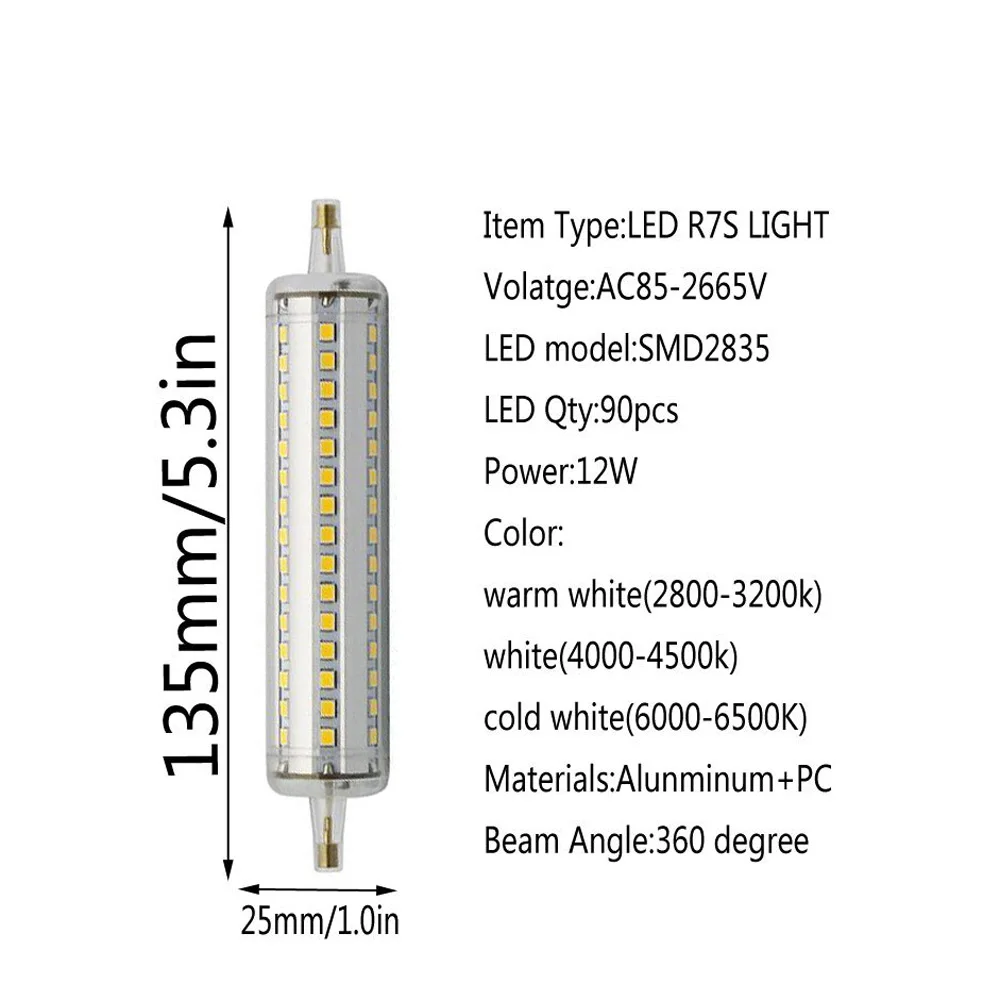 Лампа с регулируемой яркостью R7S светодиодный светильник типа Кукуруза 2835 SMD 78 мм 118 мм 135 мм 189 мм 5 Вт 10 Вт 12 Вт 15 Вт замена галогенной лампы AC 85-265 в прожектор светильник