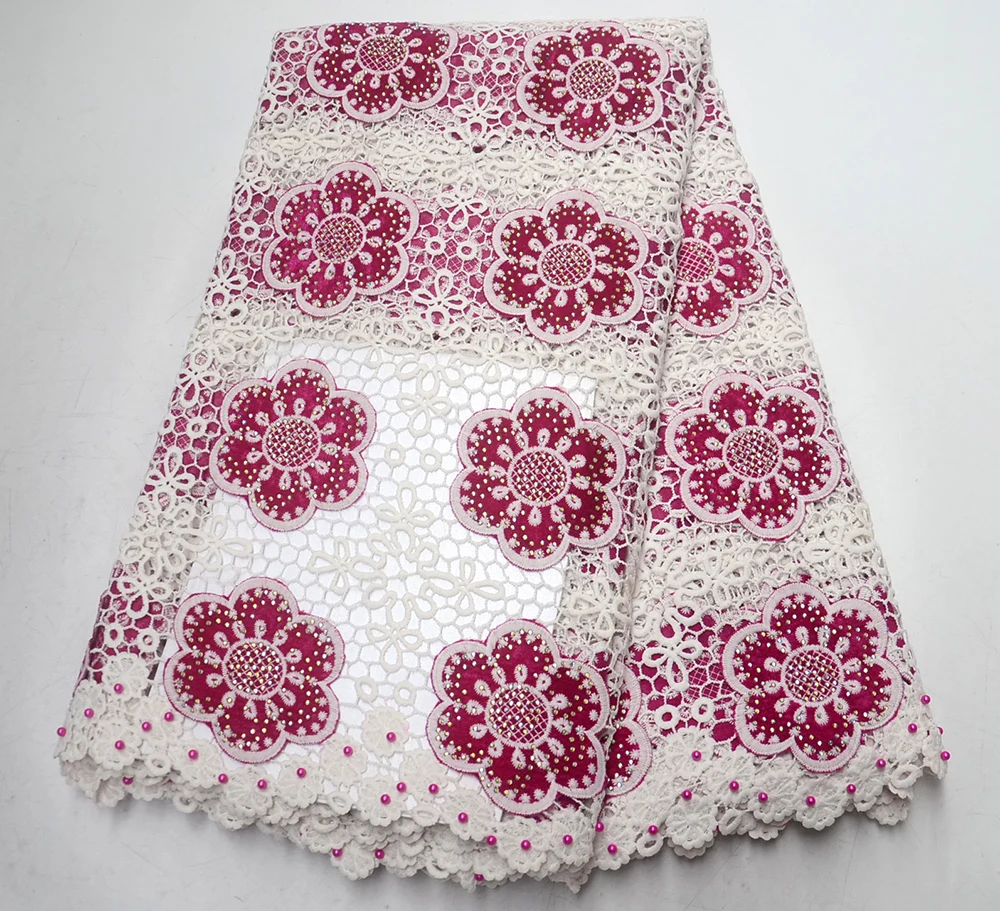 

Latest Design red Nigerian Lace Fabrics African Lace Fabrics High Quality Guipure French Net Lace Fabric For Wedding