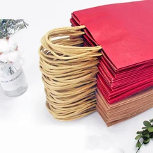 Крафт-бумажный мешок для покупок, Подарочный мешок большого размера для одежды, Подарочный пакет для еды