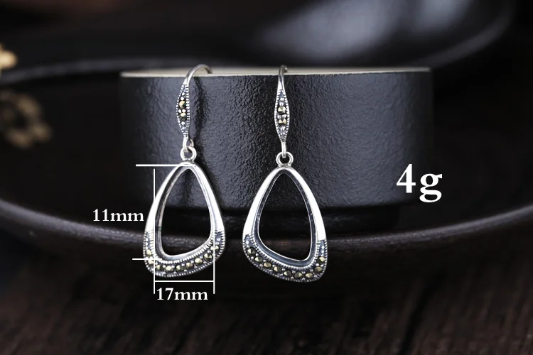 Женские винтажные серьги Крючки из серебра 925 пробы 11 х17 мм|hook earrings|silver hook earringsearring
