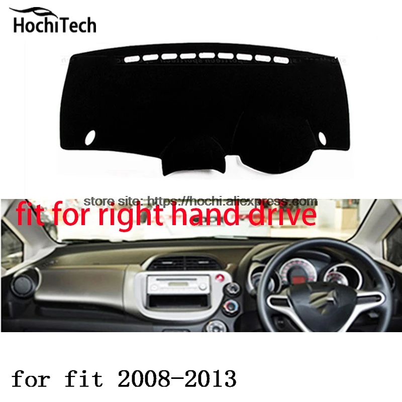 For honda fit jazz right hand drive dashboard mat Protective pad black color car styling Interior