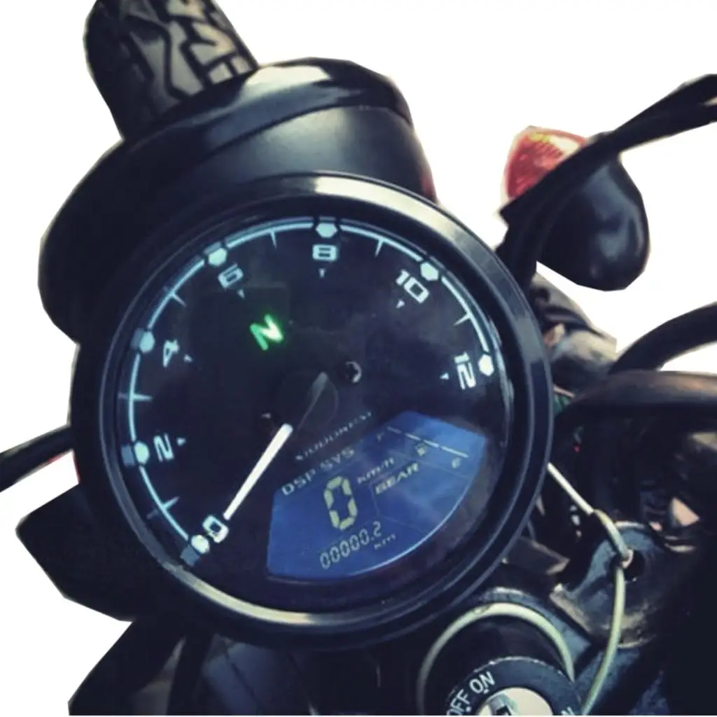 Мотоцикл синий ЖК цифровой 0-12000 об./мин Спидометр Одометр Тахометры измерительные приборы