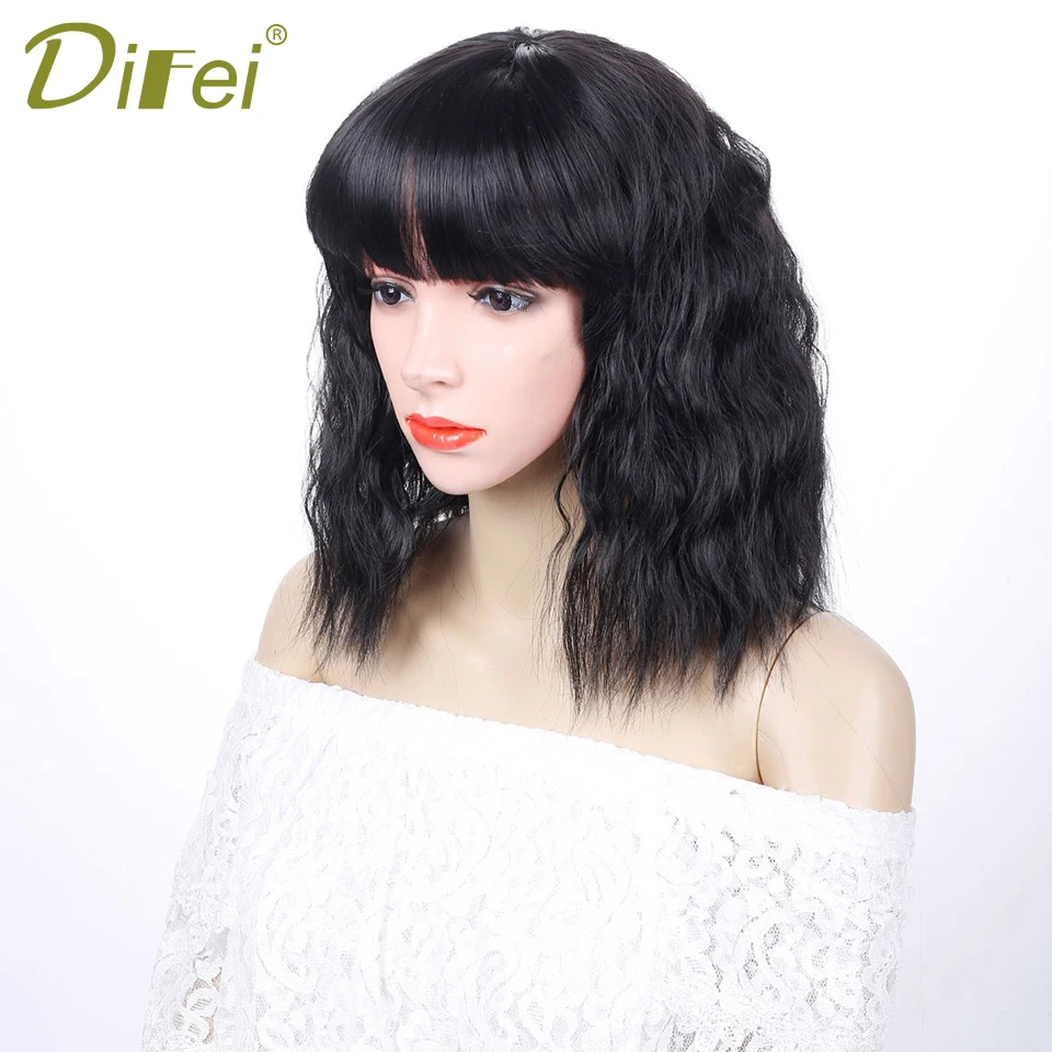 DIFEI короткие кудрявые волосы кудри Высокая температура Синтетические
