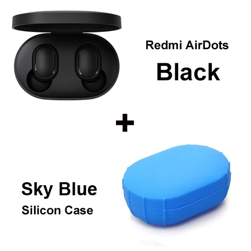 Xiaomi Redmi Airdots Xiaomi TWS стерео беспроводные наушники Голосовое управление Bluetooth 5,0 шумоподавление управление краном - Цвет: Add Sky Blue Case