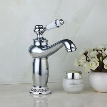 

Chrome Basin Faucet Vessel Basin Sink Single Handle Deck Mounted Mixer Taps