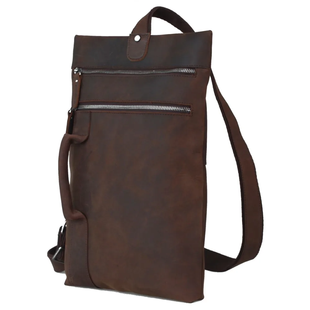 

Fashion men bag shoulder brown cross body messenger bag high quality anti-theft unbalance pack brand TIDING 30993