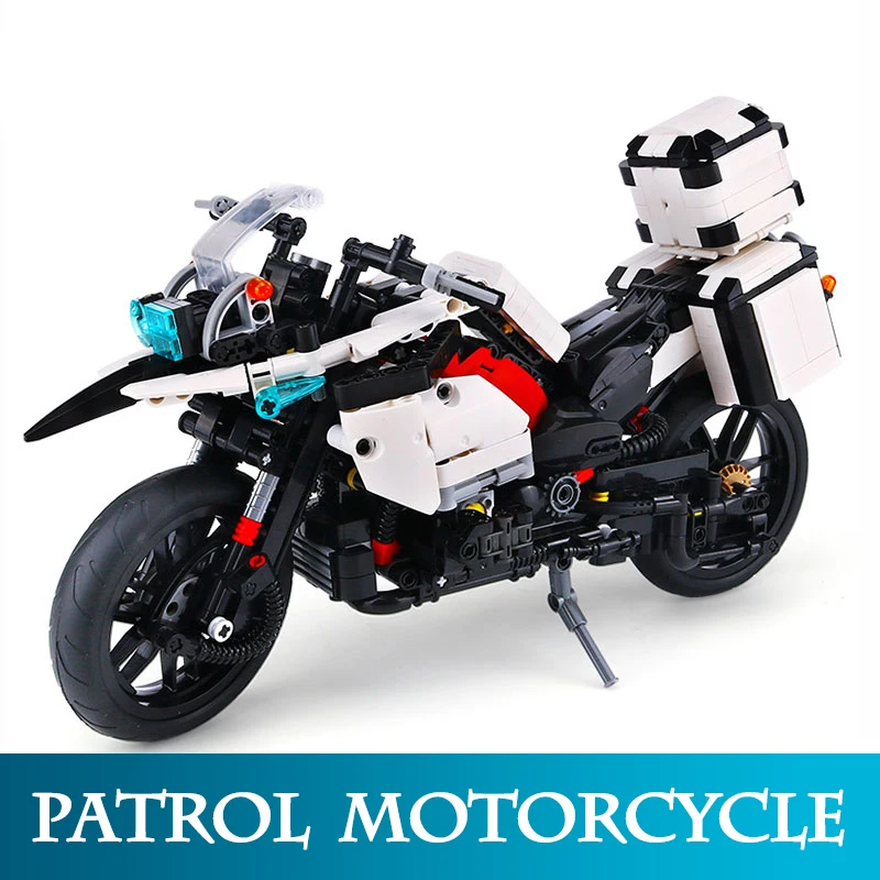 

Genuine 03019 1075pcs The Patrol Motorcycle Model Building Kits Educational Funny Block Toys Christmas Gift For Children