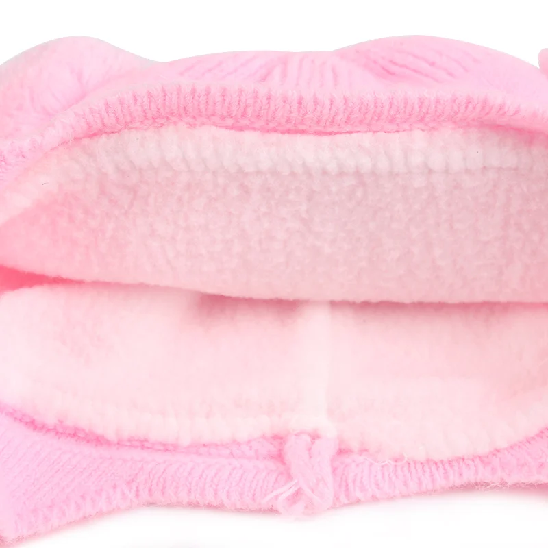 Knitted Newborn Beanies Baby Bear Hat For Baby Girls Crochet Warm Winter Baby Hats Boys Bomber Hat With Pompom Photography Props (16)