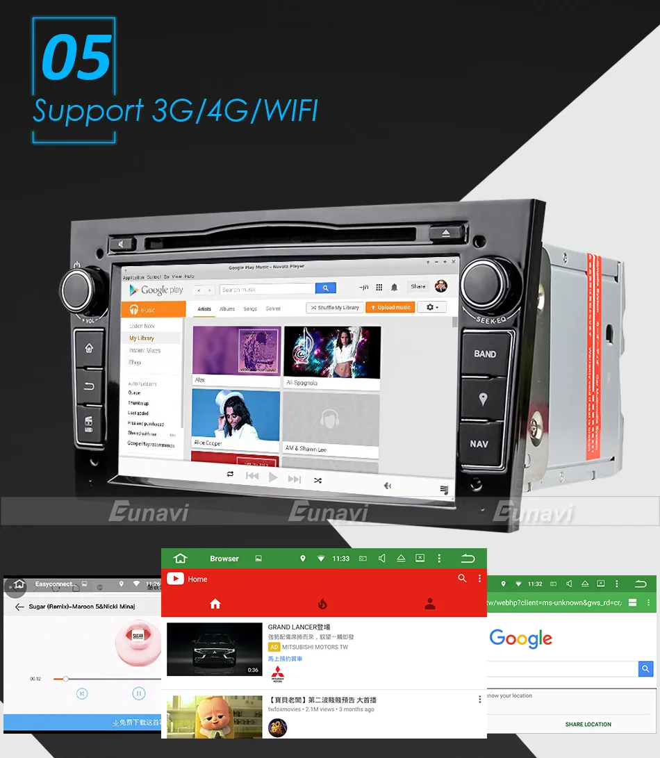 Excellent Eunavi Quad Core Android 9.0 2 din Car DVD Stereo for Vauxhall Opel Astra H G Vectra Antara Zafira Corsa GPS Navi Radio 2G 8