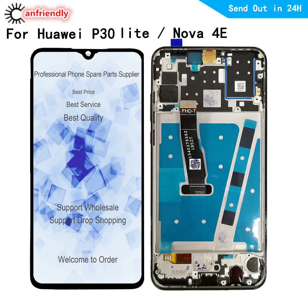 Для huawei P30 lite Nova 4E MAR-L01A L21A LX1A LX1M LX2 L21 MEA L22 с рамкой ЖК-дисплей Сенсорная панель экран дигитайзер сборка