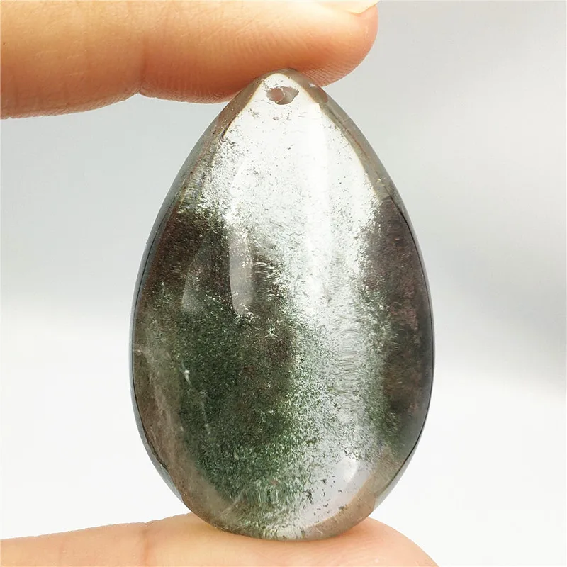 

Genuine Natural Green Phantom Necklace Pendant Water Drop 42x27x18mm Women Man Ghost Garden Anniversary Gift Drop Shipping