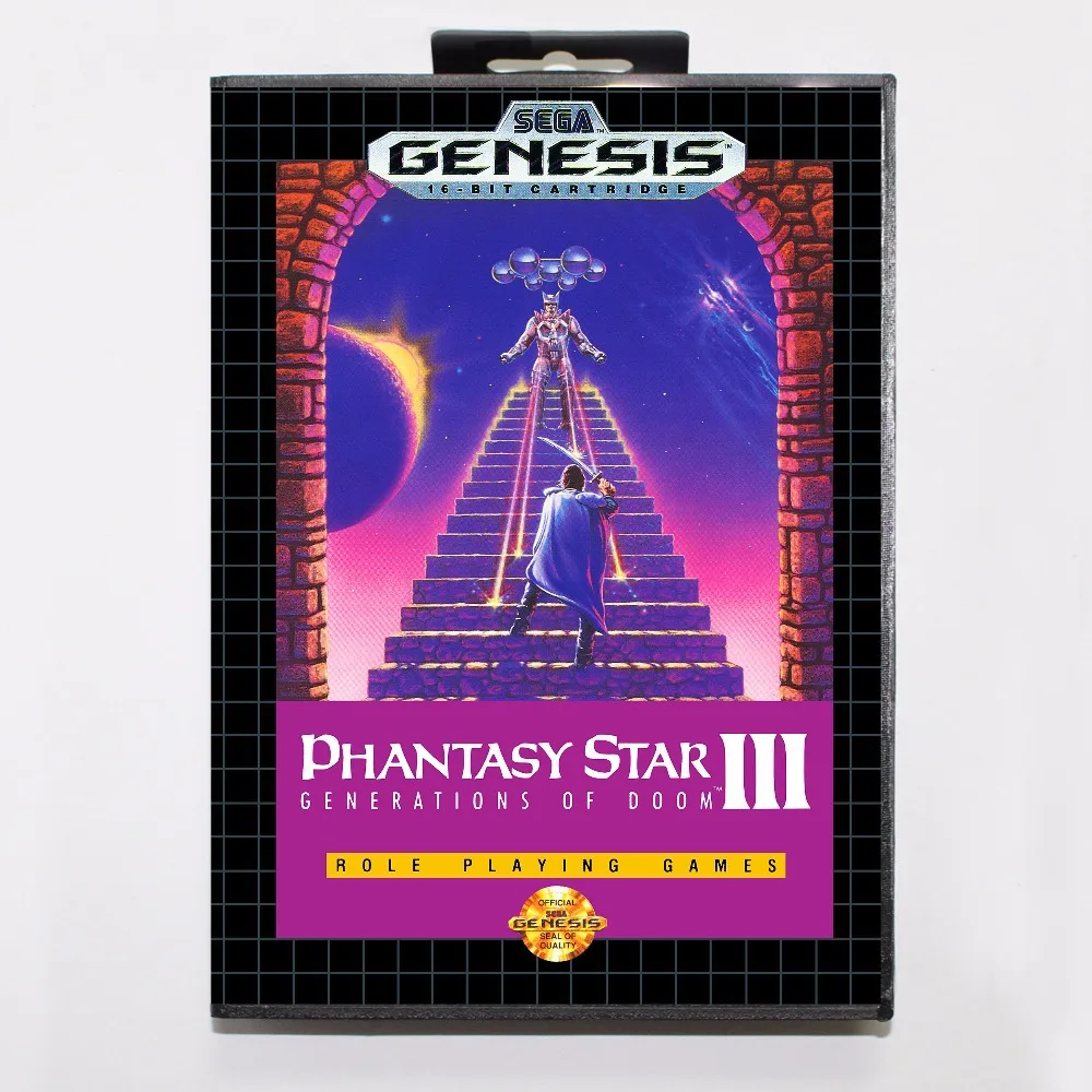 

Phantasy Star III Game Cartridge 16 bit MD Game Card With Retail Box For Sega Mega Drive For Genesis