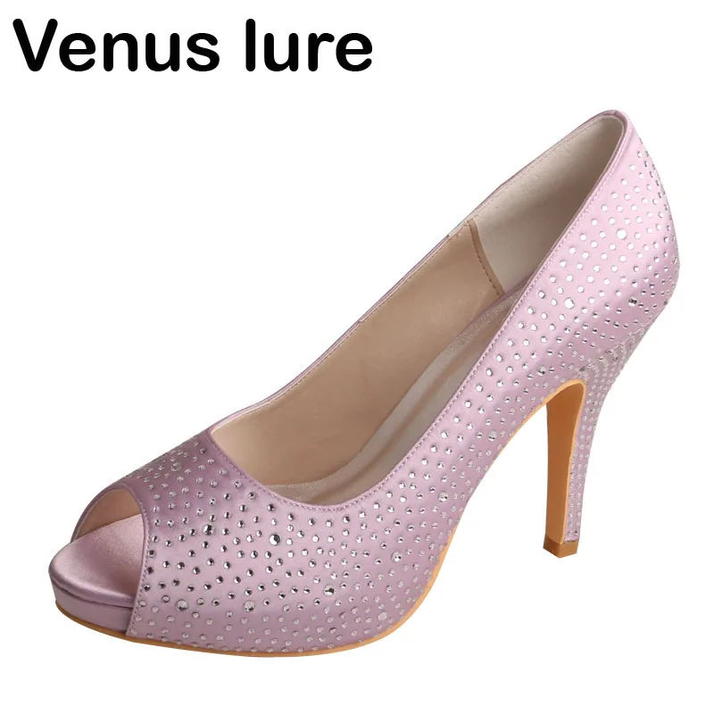 Venus lure High Quality Shiny Crystals Rhinestones Lavender Shoes