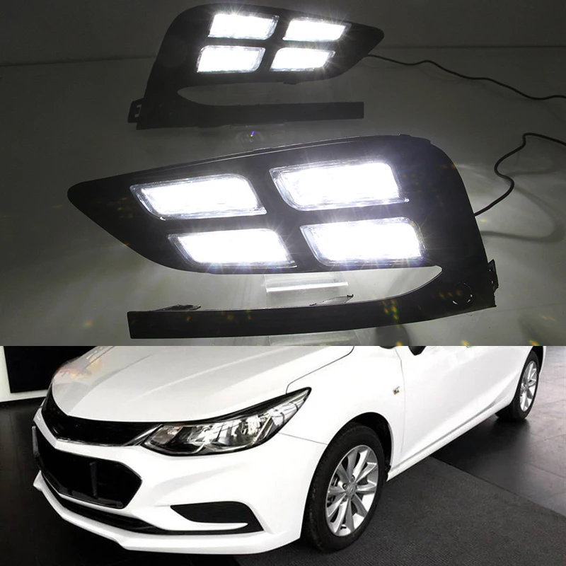 

Car Flashing DRL For Chevrolet Cruze 2016 2017 LED Daytime Running Light Auto Bulb Daylight Yellow Signal Waterproof Car DRL 12V
