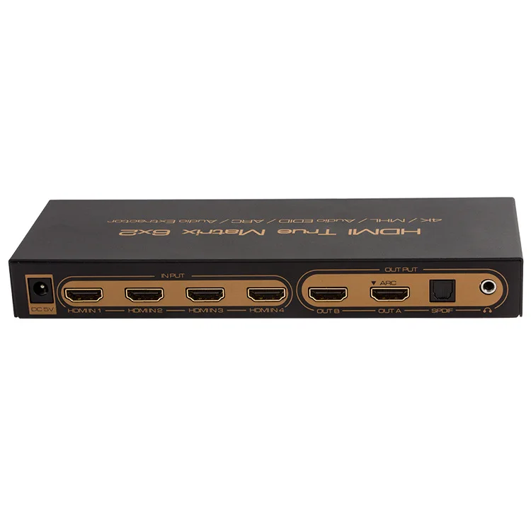 6x2 HDMI матрица PIP 1,4 в 4 к* 2 к 3D Аудио EDID/ARC/аудио экстрактор 5.1CH переключатель сплиттер 6 вход 2 Выход конвертер для HDTV 06M1