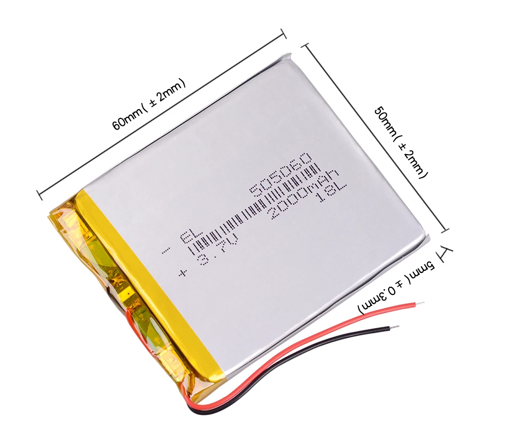 505060 3,7 v 2000 mAh Li-Ion Lipo Клетки литий Li-Po полимера Перезаряжаемые Батарея для power bank диск