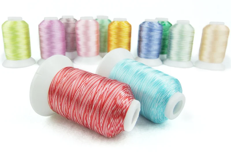New Arrived Rayon embroidery thread with popular 12 colors ideal for any home machine+Free