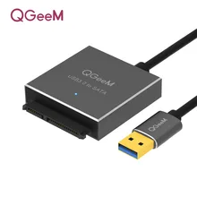 QGeeM SATA to USB Adapter USB 3.0 2.0 Cable to Sata Converter for Samsung Seagate WD 2.5 3.5 HDD SSD Hard Disk USB Sata Adapter