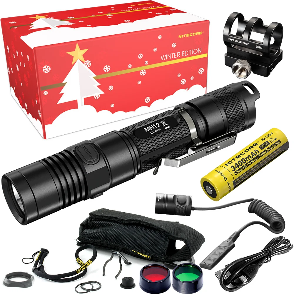 Discount Free Shipping 2018 NITECORE MH12 Hunting Holiday Gift Set
