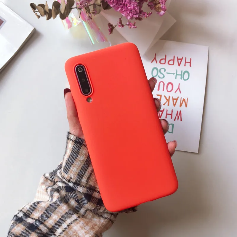 Матовый однотонный фиолетовый чехол для телефона Xiaomi Redmi Note Mi 4A 4X5 5A 6 6A 7 8 8SE 9 9SE Lite Pro из мягкого ТПУ - Цвет: Dark Orange