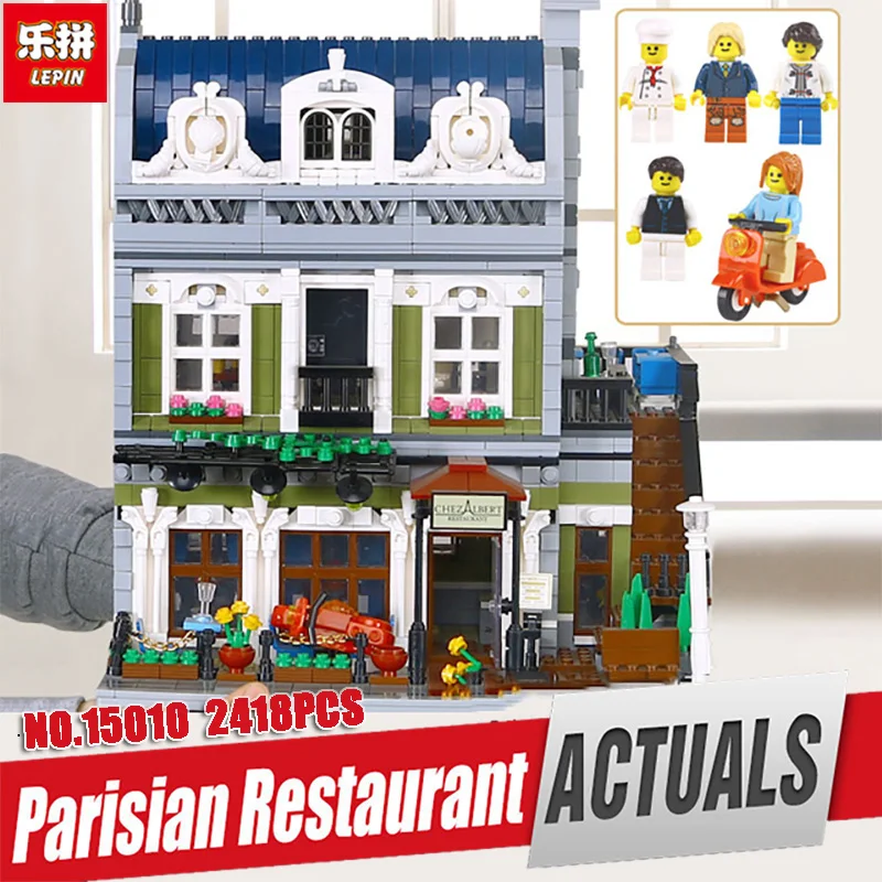 

DHL Expert City Street Parisian Restaurant Model Educational Building Kits Blocks Funny Toy Compatible Legoing