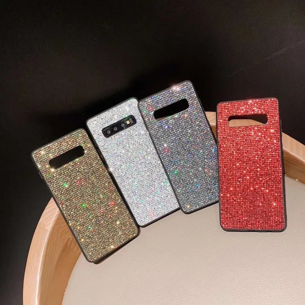 Алмазный блестящий чехол для Galaxy S10 9 8 Plus NOTE милая вспышка алмазный блеск задняя
