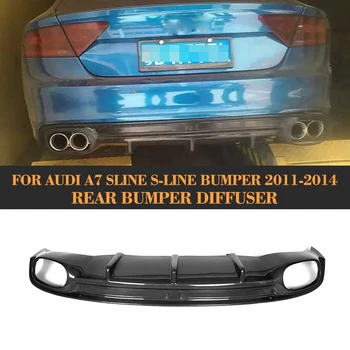 

Carbon Fiber Rear Bumper lip spoiler diffuser for Audi A7 S line S7 Hatchback 4 Door 11-14 Non A7 Standard Four Outlet Grey FRP