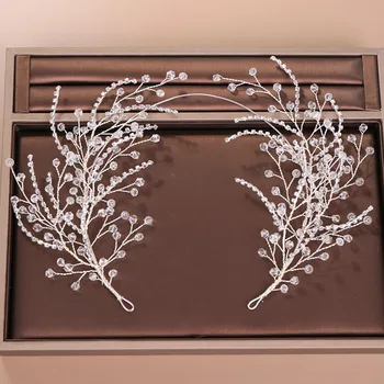 

Silver Color Rhinestones Crystal Leaf Headband Tiaras Head Piece Bridal Headpiece Hair Jewelry Women Wedding Hair Accessories VL