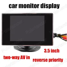 3.5 Inch Car Monitor two channels AV Input For Reversing Camera reverse priority color TFT LCD backup rear camera