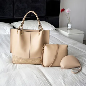 

Women Composite Bag Luxury Leather Purse and Handbags Famous Brands Designer Sac Top-Handle Female Shoulder Bag 3pcs Ladies Set