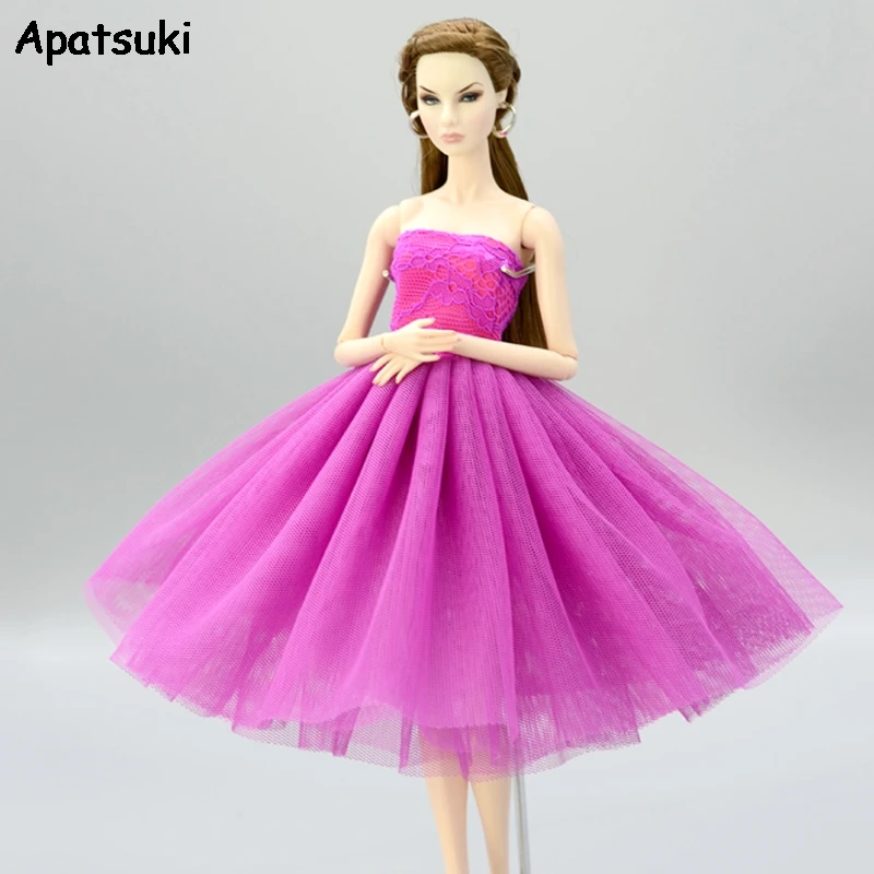 Purple Short Ballet Dress For Barbie Doll Outfits Clothes Evening Dresses Party Dolls 1/6 Accessories Toy | Игрушки и хобби