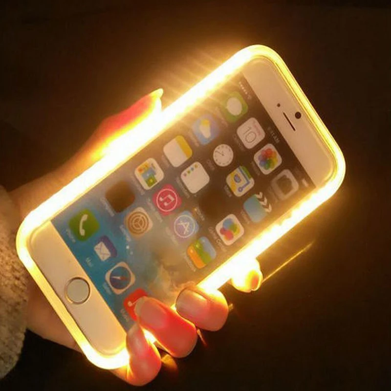 LED Light Selfie Phone Case for iPhone 7 6 6S Plus 5 5S SE Case Cover for Samsung Galaxy S5 S6 S7 Edge Plus Note 5 Funda Coque
