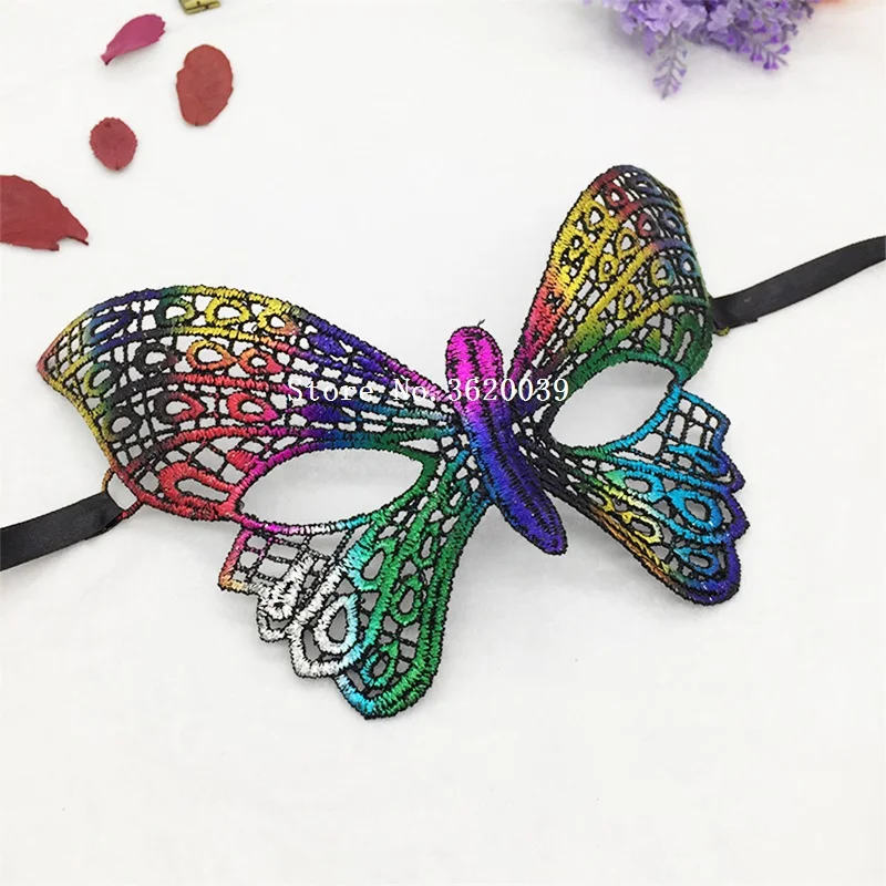 

Butterfly colorful sexy lace mask Halloween Carnival party fun half face goggles adult products supplies