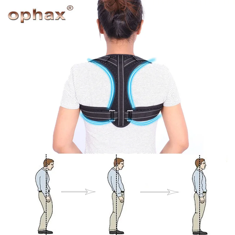 

OPHAX Adjustable Upper Back Posture Corrector Brace Spine Shoulder Back Support Humpback Correction Belt Adult Child Back Pain