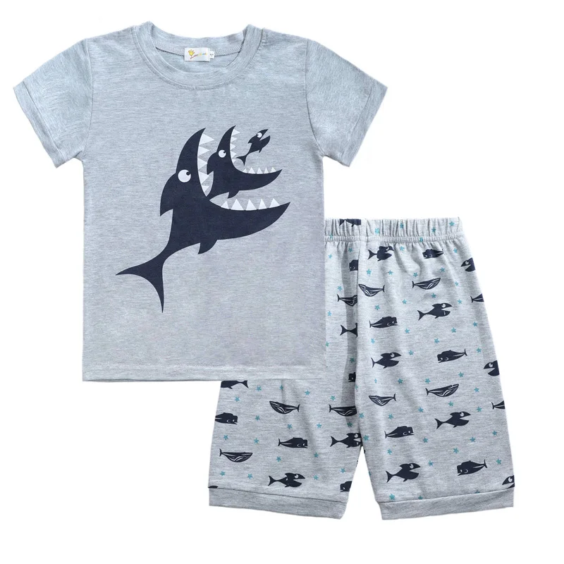 

2019 Boys chothes summer boys pajamas cartoon children's short-sleeved pajamas baby pajamas boys pajamas set
