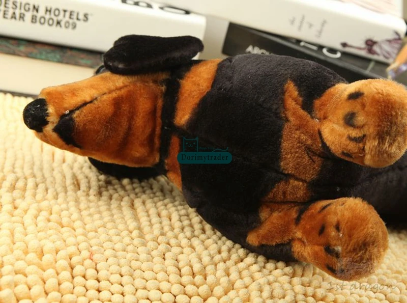 Dorimytrader Pop Realistic Animal Sausagedog Plush Toy Stuffed Dachshund Doll Dog Toys Gift Decoration 40cm DY61800  (3)