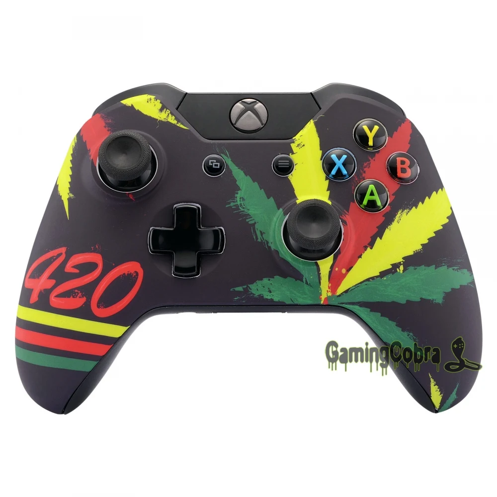 Extremerate New Custom Green Weed Top Shell Repair Kit For Xbox One