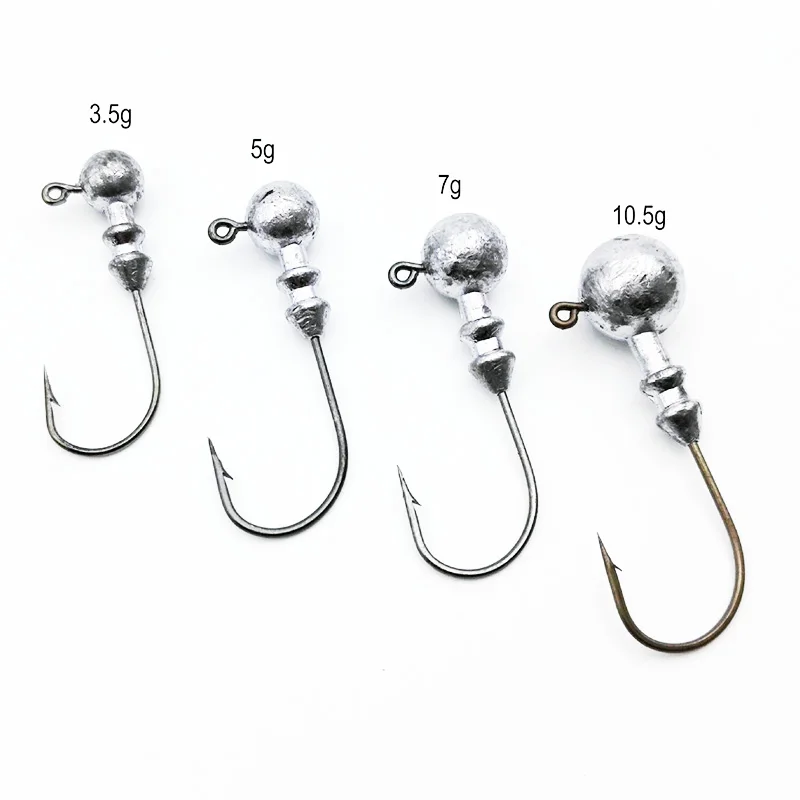 

5 PSC/Lot High Quality 3.5g/5g/7g/10.5g Lead Head Hook Bait Fishing Hooks For Soft Lure Fishing Tackle Est