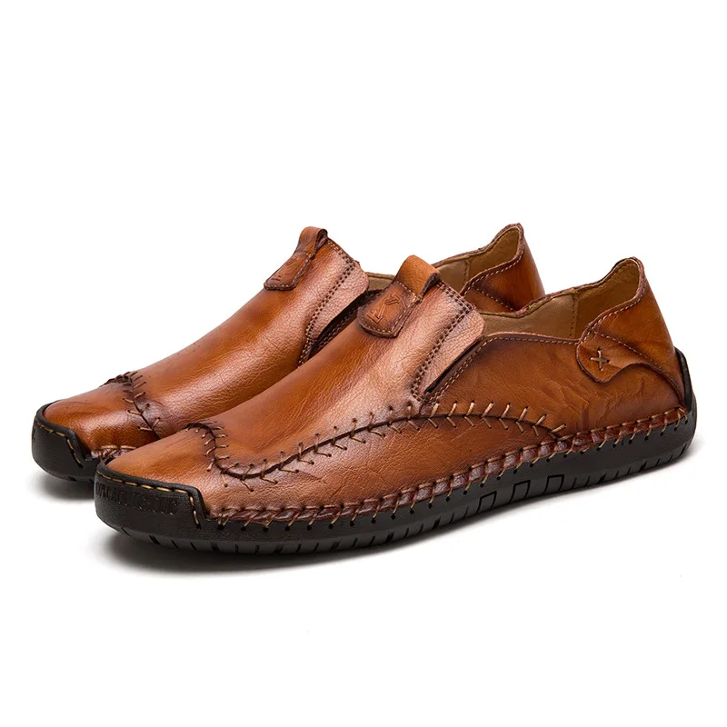 Мужские лоферы; мокасины; обувь из спилковой кожи; повседневная обувь без застежки; большие размеры; коричневые туфли; Мужская мягкая обувь для вождения; - Цвет: 7805 red brown