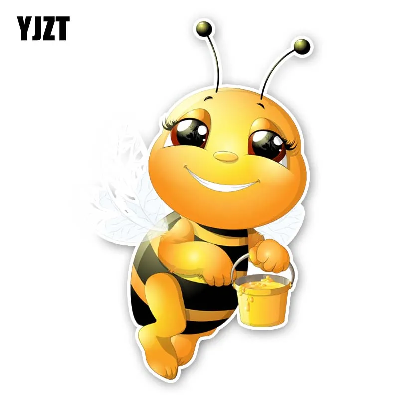 

YJZT 9.4CM*15.3CM A Diligent Bee PVC Decal Interest Car Sticker 12-300572
