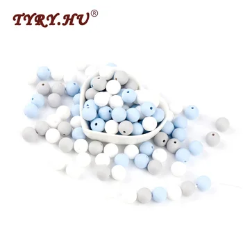 

TYRY.HU 30Pcs Silicone Beads 12mm Baby Teething Beads BPA Free Chewable Nursing Round Beads Baby Teethers For Necklace Making