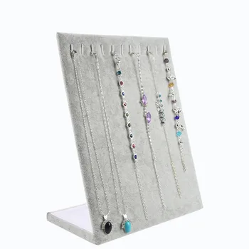

Jewelry Organizer Storage Stand For Dangling Necklace Display Decoration Jewelry Display Show Holder Rack 11 Hooks Grey Color