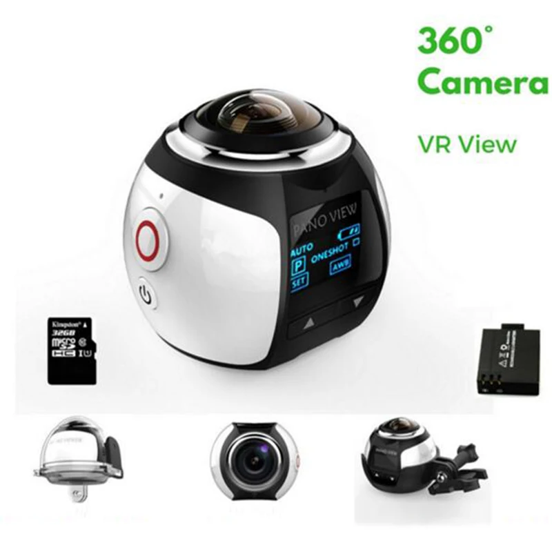  Amkov Mini 360 Video Camera V1 Action Camera Dual Image Stabilization Mini Panorama Camera 360 Degr