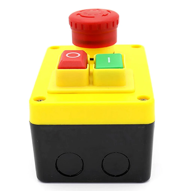 OFF-ON Red Cover Emergency Stop Push Button Switch 16A 250V AC Power-off Protect
